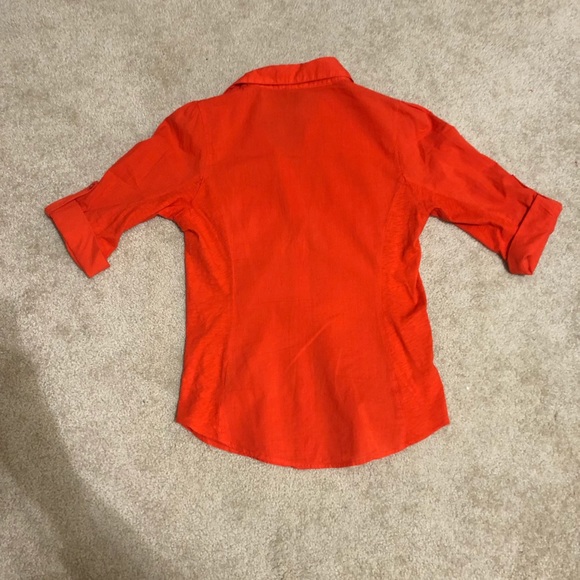 Anthropologie red orange button down shirt - Picture 4 of 5